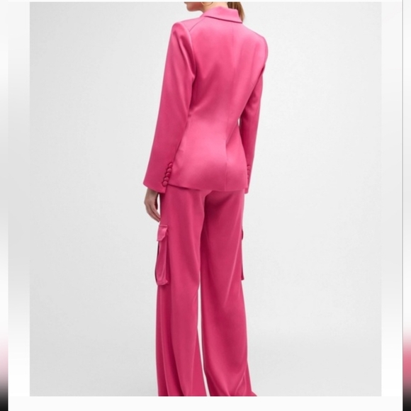 Veronica Beard Miller Deckay Satin Jacket Hibiscus US 6 No Size Tag SAMPLE - Picture 3 of 11